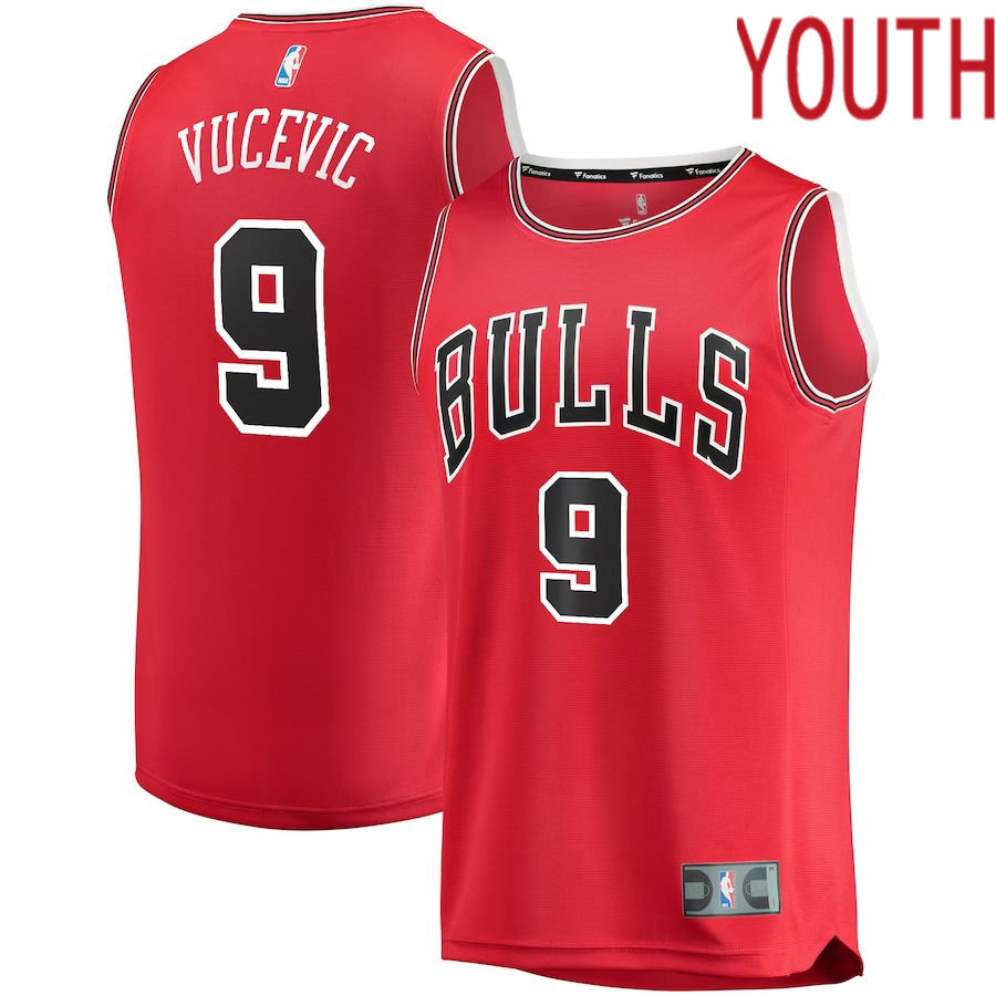 Youth Chicago Bulls #9 Nikola Vucevic Fanatics Branded Red Fast Break Replica NBA Jersey->customized nba jersey->Custom Jersey